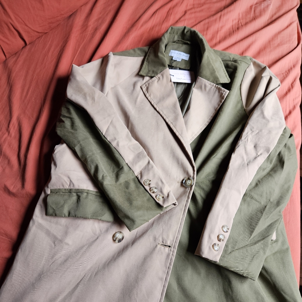 Never Fully Dressed x Emma Louise Connelly Color Block Trench Coat